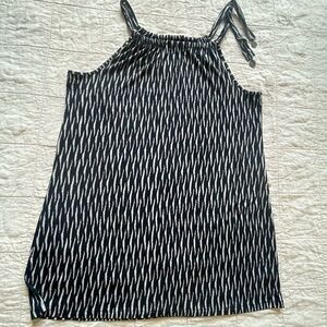 Alfani Black & White Tie-Shoulder Patterned Dress